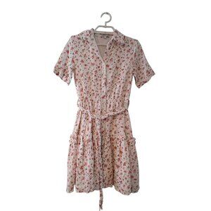 Ivy City Co Lola dress womens XS belted twirl button up floral cotton